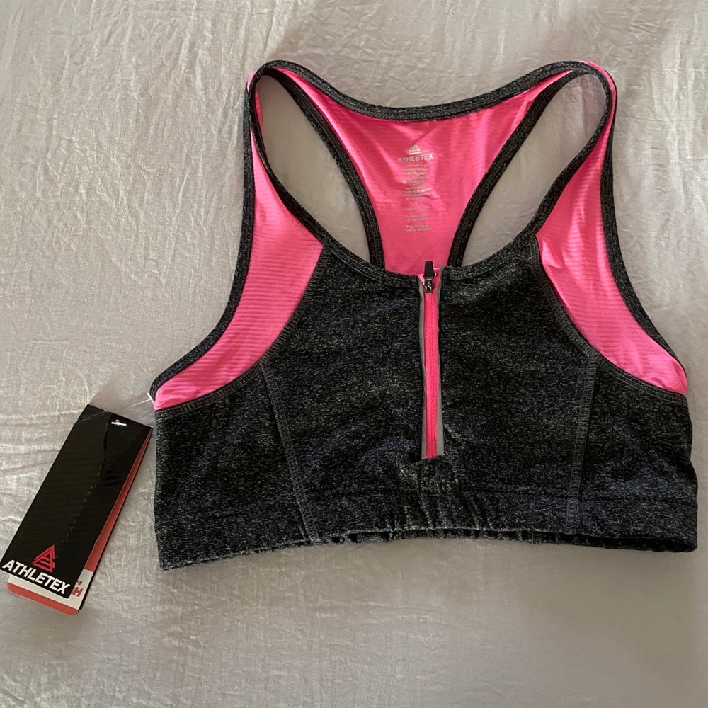 Sports Bra- Pink and Heather Gray